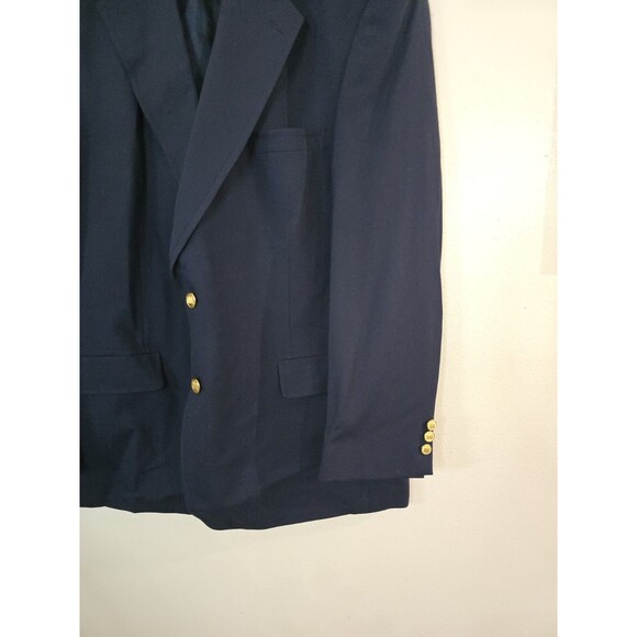 Brooks Brothers 1818 Men Blazer 45R Dark Blue Gold Buttons Classic Sport Coat - Picture 4 of 14